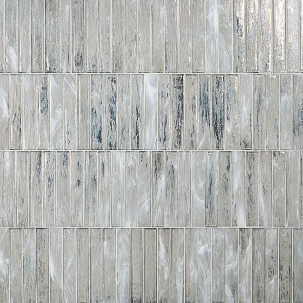 Soho Studio Artemis Brick Silver Haze 2" x 12" Glass Subway Tile, , large