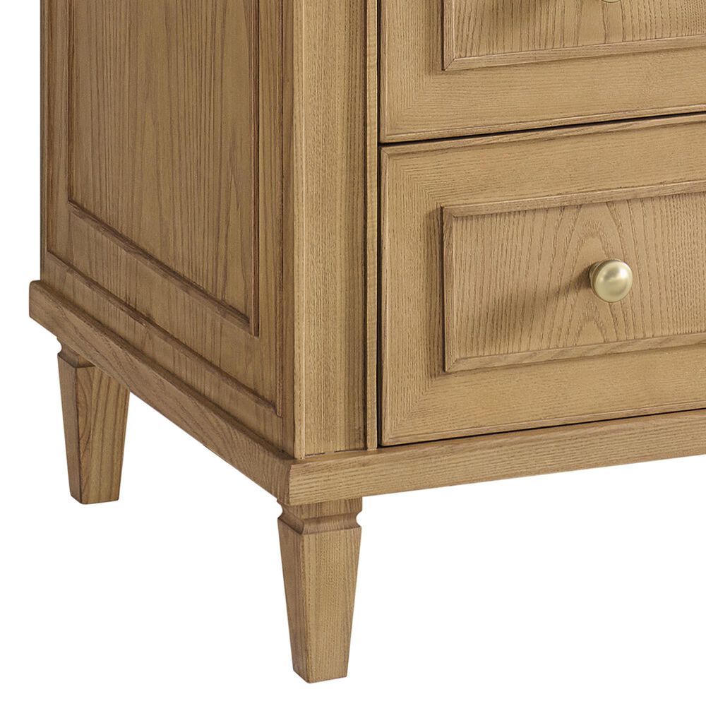 James Martin Vanities Lorelai 36&quot; Single Vanity in Light Natural Oak with Single Hole 3 cm White Zeus Quartz Top &amp; Backsplash, , large