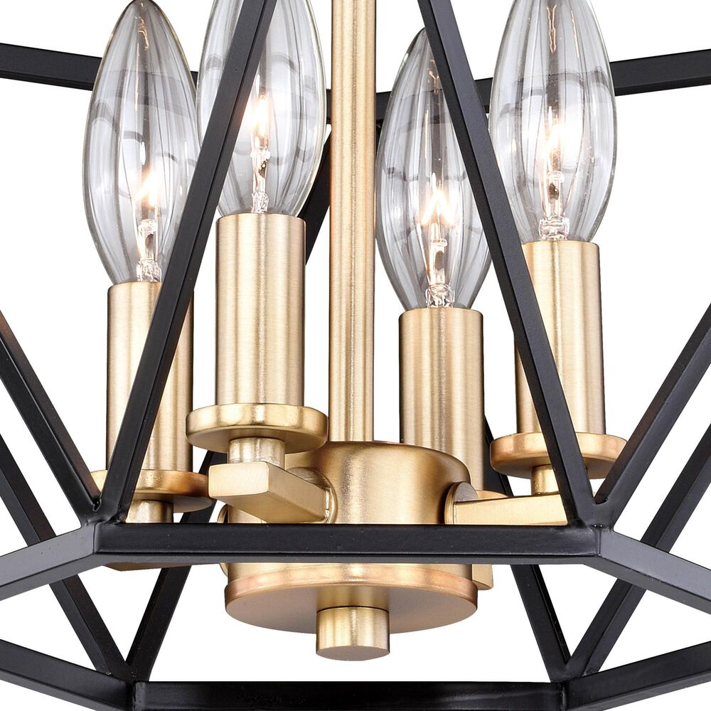 Vaxcel Turin 4-Light Semi Flush Mount in Noble Bronze and Natural Brass, , large