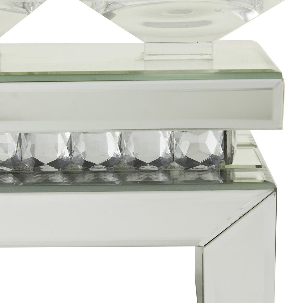Maple and Jade 5-Plate Decorative Candelabra with Mirrored Accents in Silver and Clear, , large