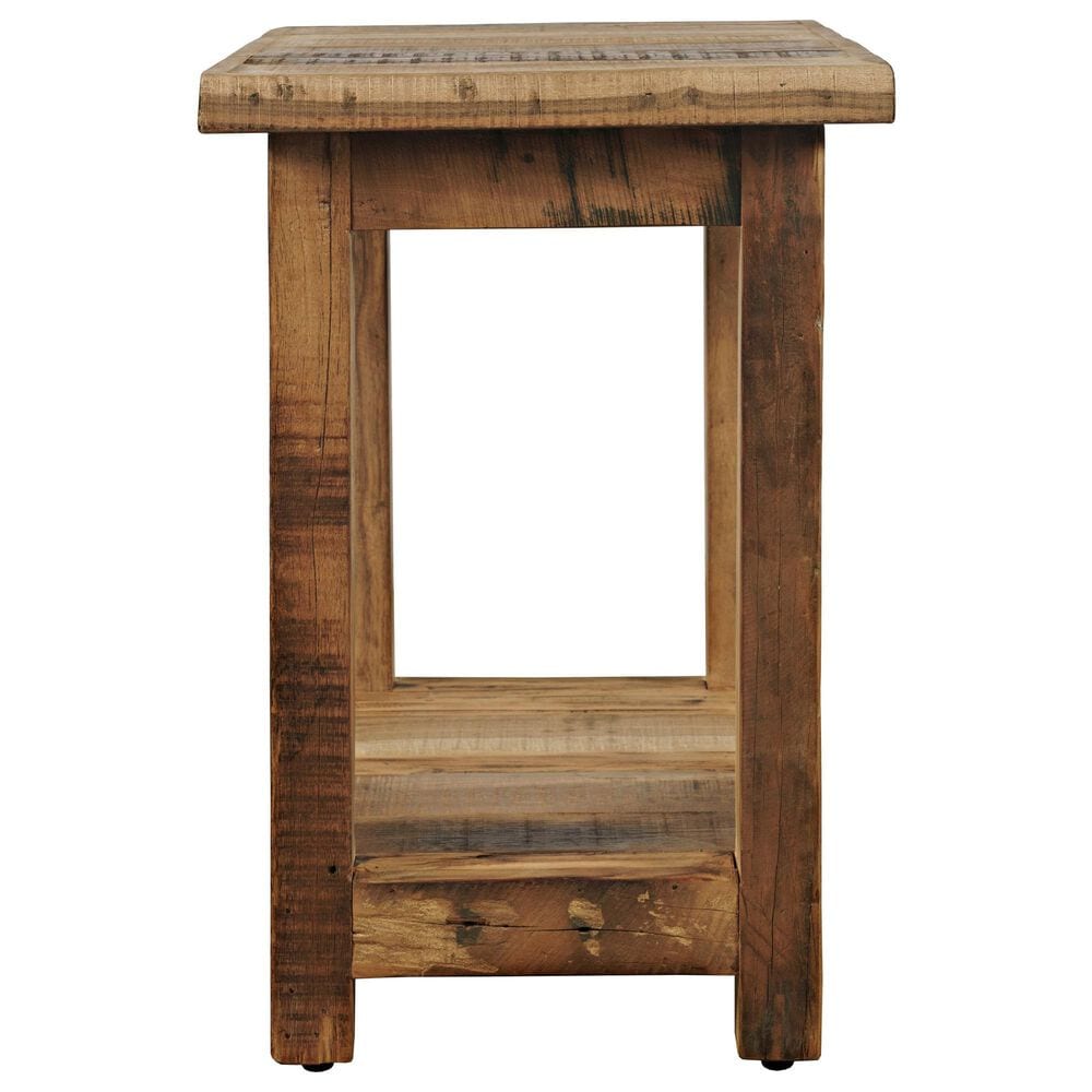 Waltham Reclamation 1-Shelf Chairside Table in Brown, , large