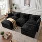 HOMLUX 107.87" Ultra-Comfort Chenille Sectional Sofa Set in Balck, , large