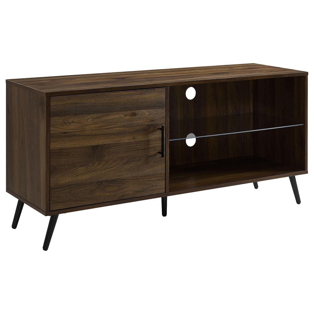 Walker Edison Nora 52&quot; TV Stand in Dark Walnut, , large