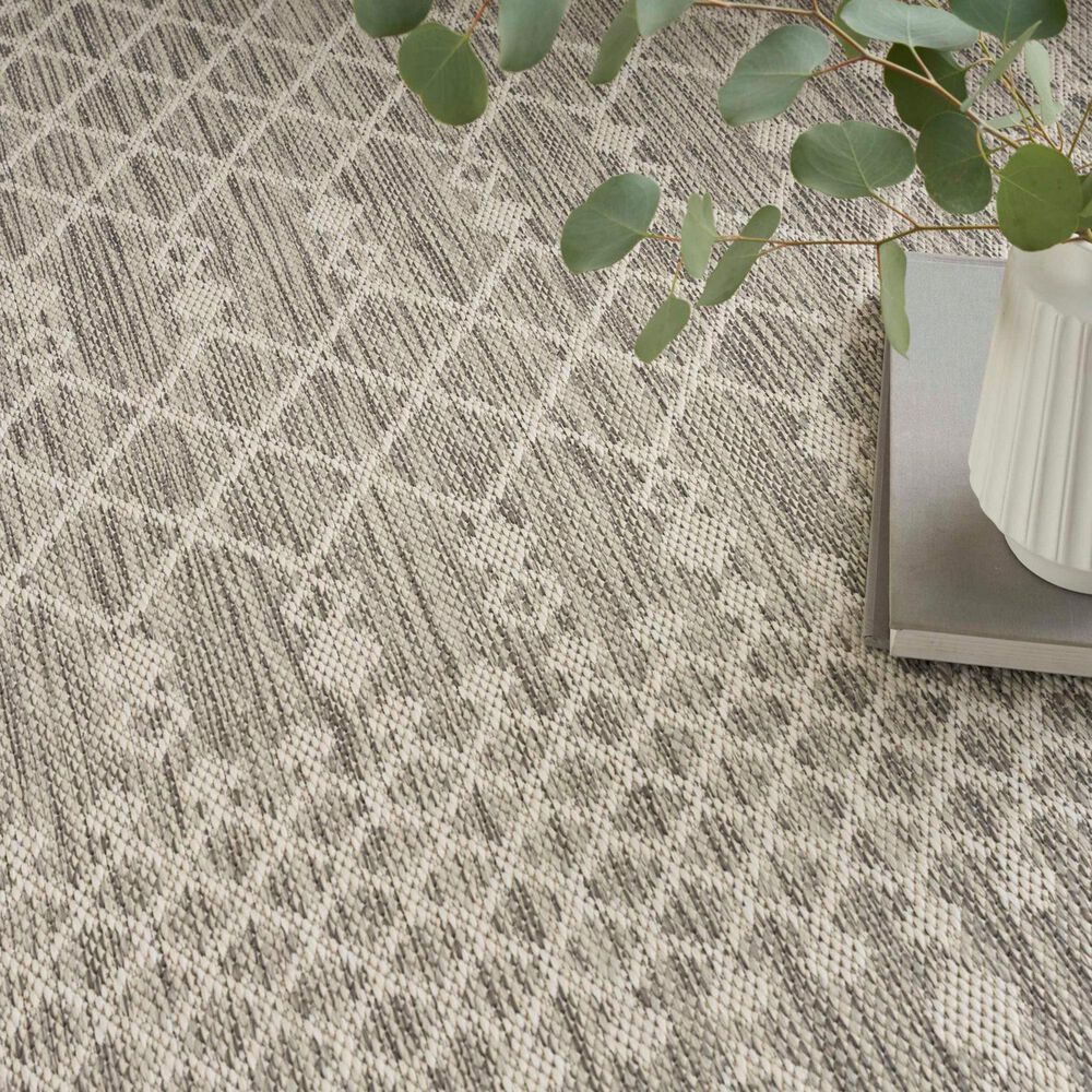Nourison Positano Southwestern Light Grey 5&#39; x 7&#39; Indoor/Outdoor Area Rug, , large