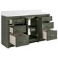 37B Lucerne 60" Single Bathroom Vanity in Deep Olive Green with Marble Top and Backsplash, , large