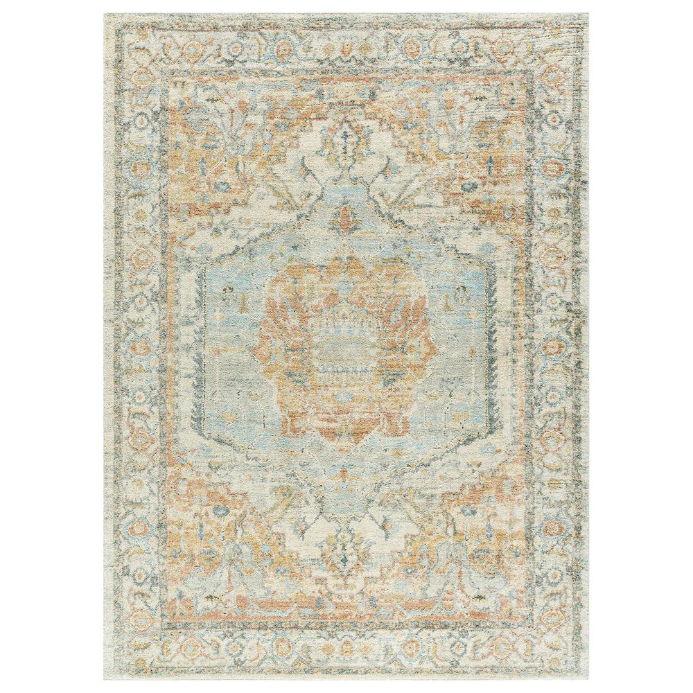 Surya Avellino 10" x 14" Light Beige, Tan, Rose, Gray, Deep Teal, Pale Blue and Light Olive Area Rug, , large