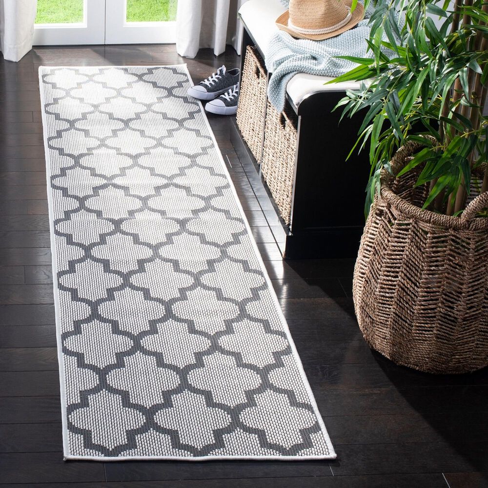 Safavieh Bermuda BMU804B 2&#39; x 8&#39; Ivory and Grey Indoor/Outdoor Area Performance Rug, , large