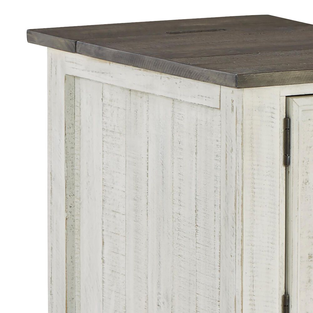 Ashley Havalance Chairside End Table in Distressed Vintage White and Weathered Gray, , large