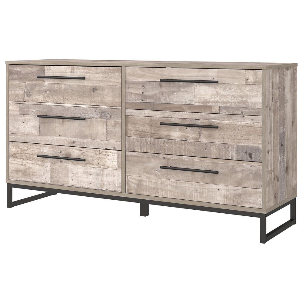 Ashley Neilsville 6-Drawer Dresser in Whitewash and Dark Pewter, , large