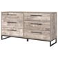 Ashley Neilsville 6-Drawer Dresser in Whitewash and Dark Pewter, , large