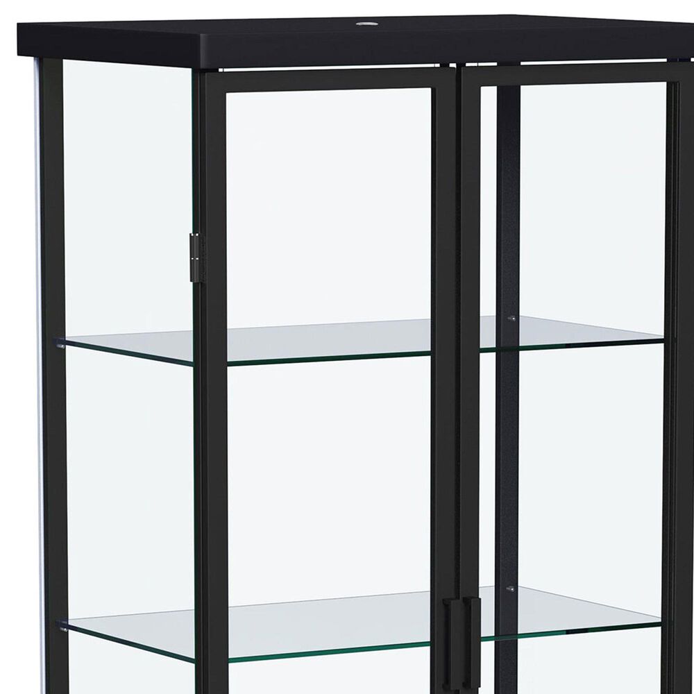 Coaster Aero 5-Shelf Display Curio Cabinet in Black and Clear, , large