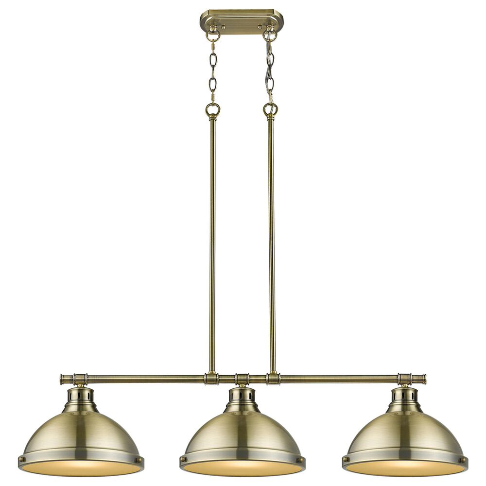 Golden Lighting Duncan 3-Light Pendant in Aged Brass, , large