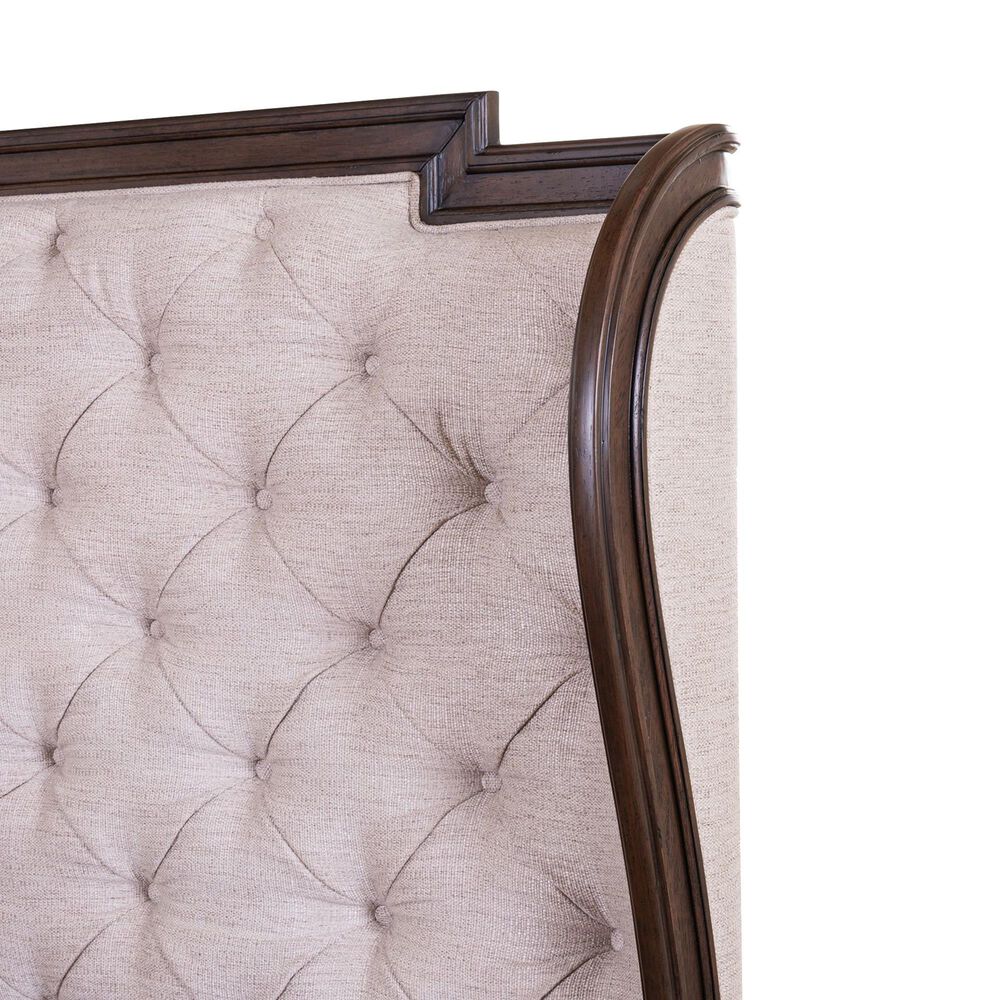 Belle Furnishings Provence Park King Upholstered Shelter Bed in Chateau Brown, , large