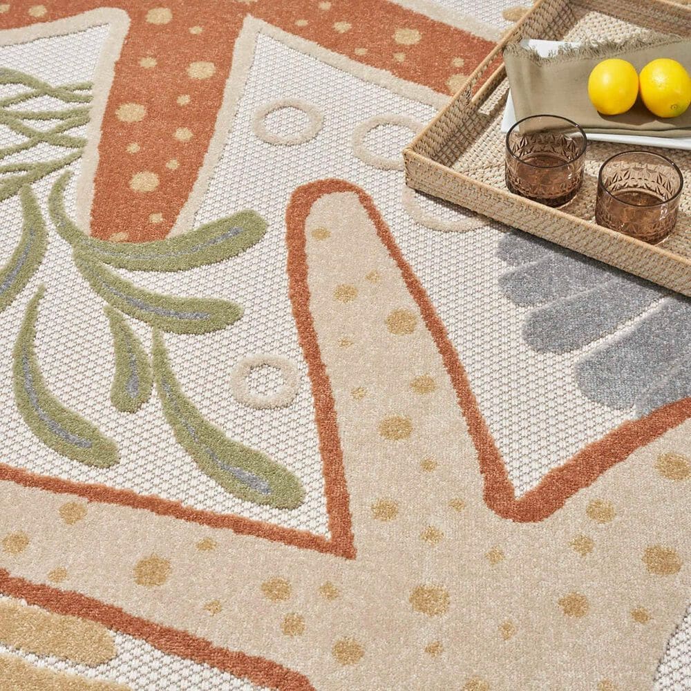 Nourison Aloha ALH24 9&#39; x 12&#39; Ivory and Multicolor Indoor/Outdoor Area Rug, , large