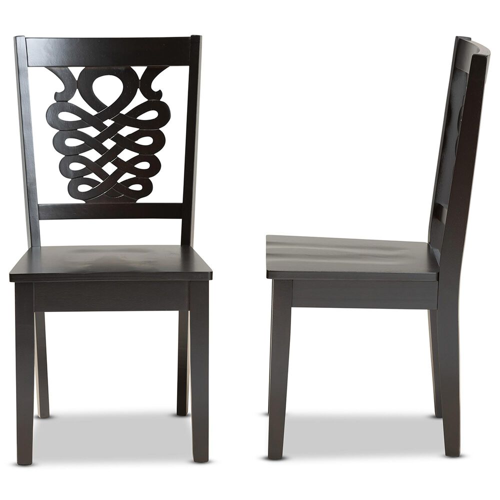 Baxton Studio Gervais Side Chair in Dark Brown (Set of 2), , large