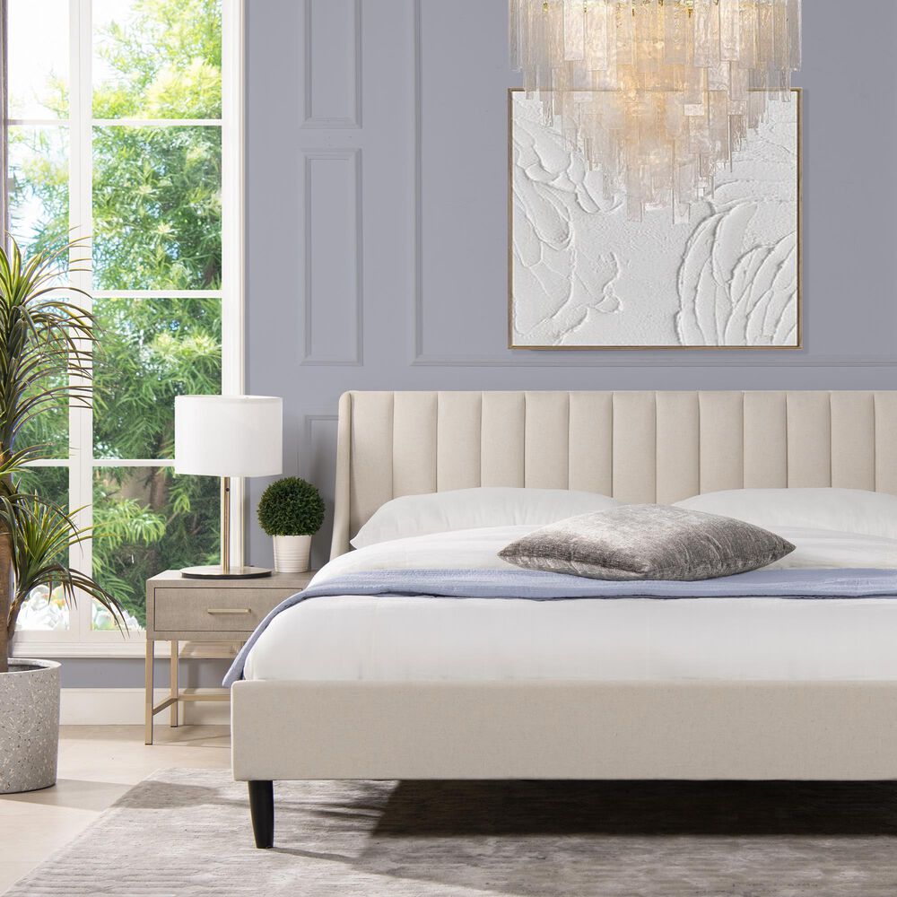 Jennifer Taylor Home Aspen King Platform Bed in Light Beige, , large