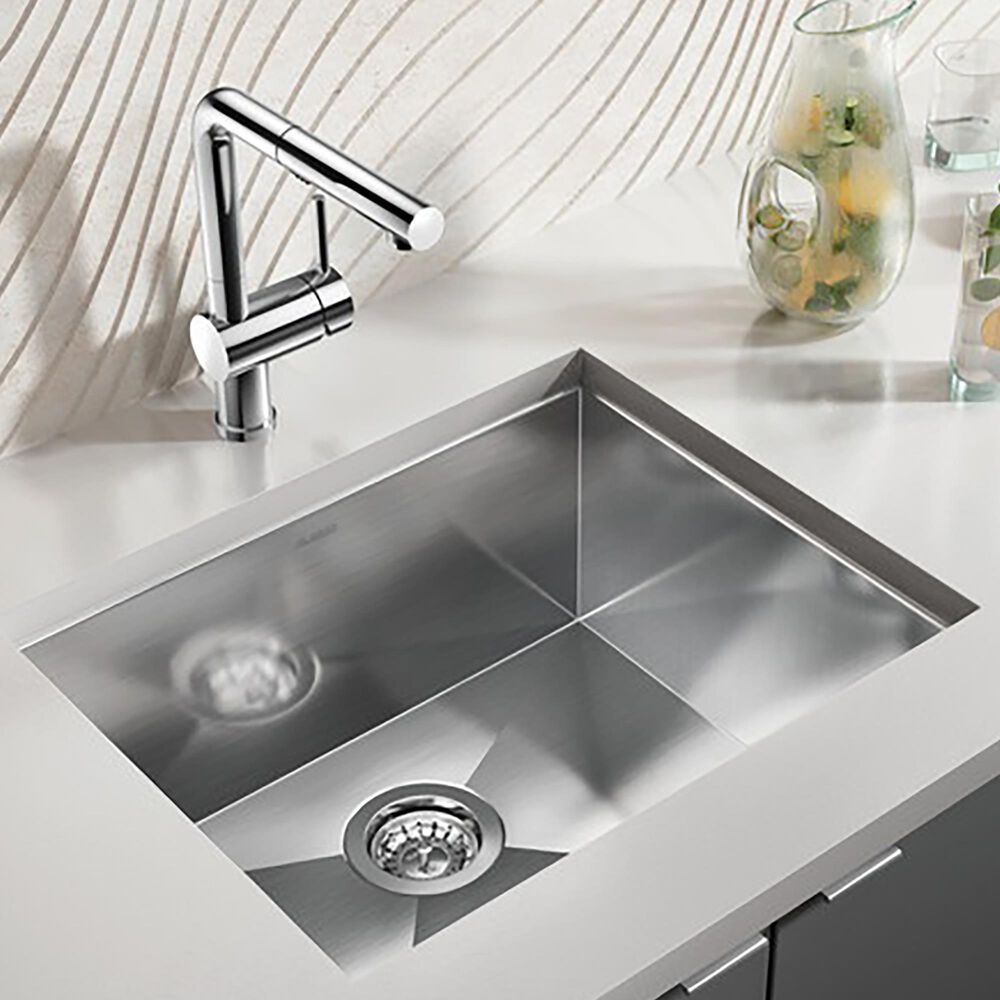 Blanco Quatrus 22" Small Single Undermount Sink in Stainless Steel, , large