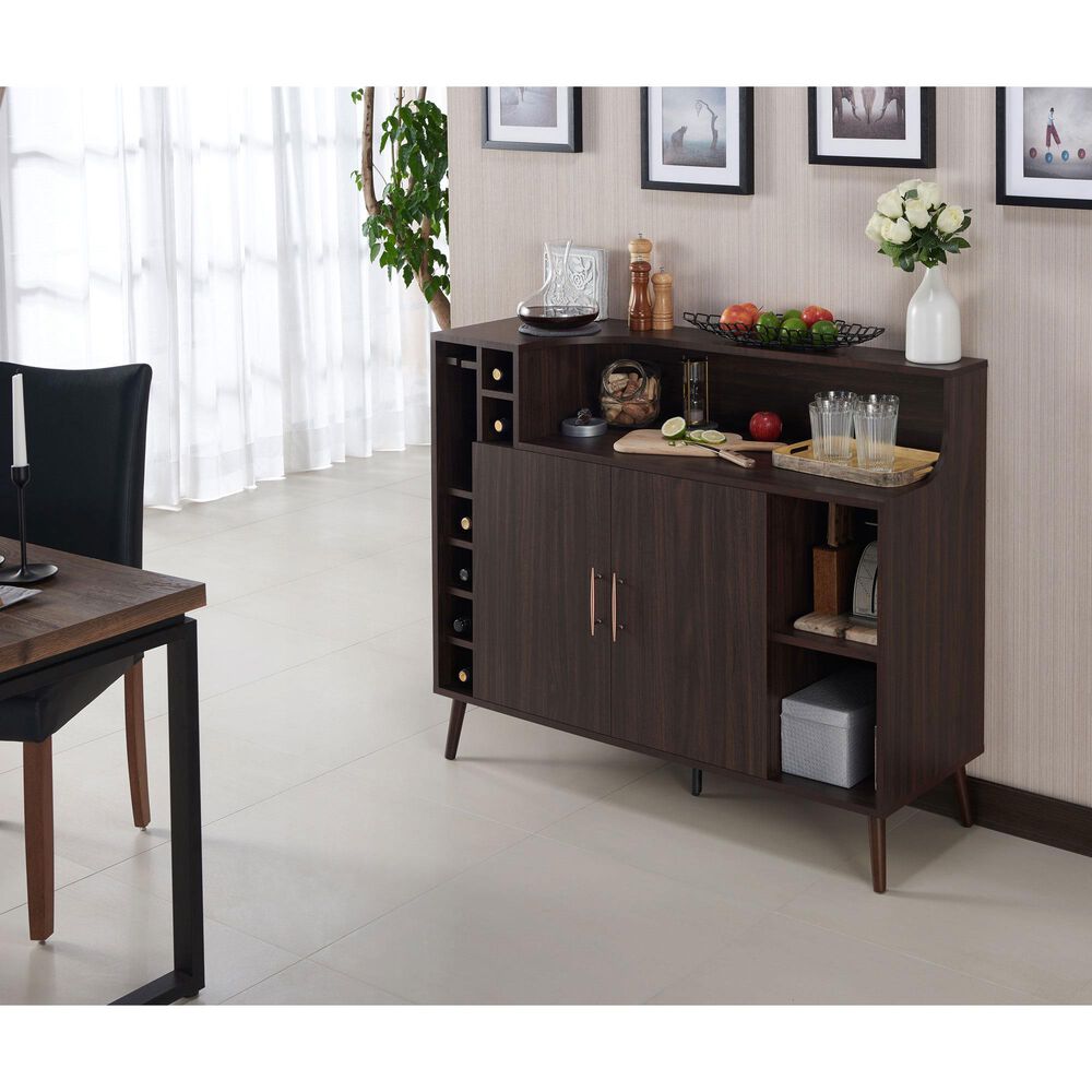 Furniture of America Young Wine Rack Buffet in Wenge, , large