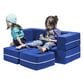 Jaxx Zipline Modular Kids Loveseat & Ottomans in Blueberry, , large