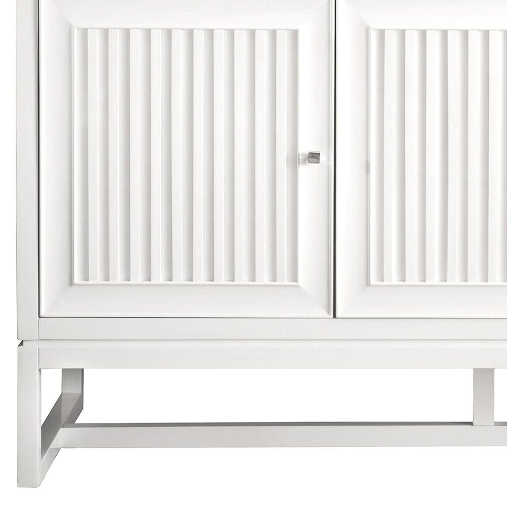 James Martin Vanities Addison 60&quot; Double Bathroom Vanity in Glossy White with 3 cm Ethereal Noctis Quartz Top and Rectangular Sinks, , large