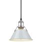 Golden Lighting Orwell 1-Light Small Pendant with Dusky Blue Shade in Chrome, , large