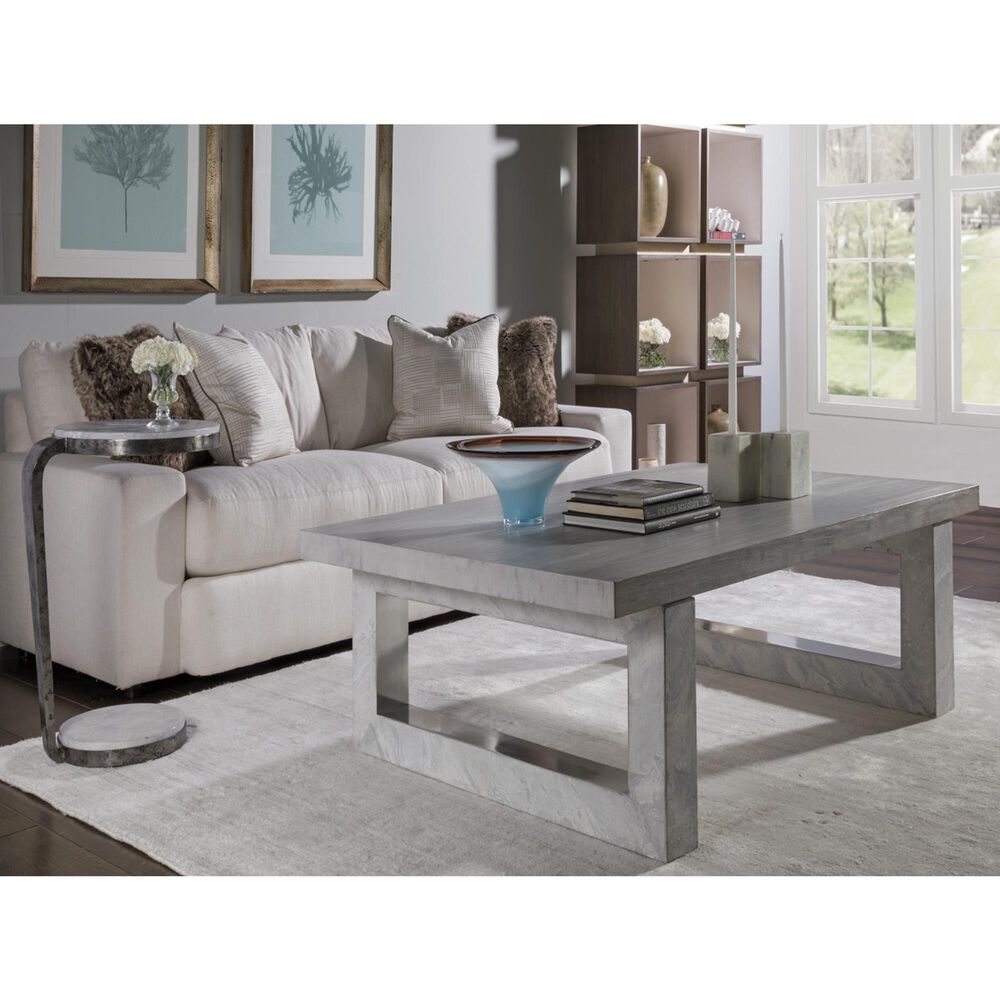 Artistica Metal Otto Round Spot Table in Antique Polished Iron and Gray, , large