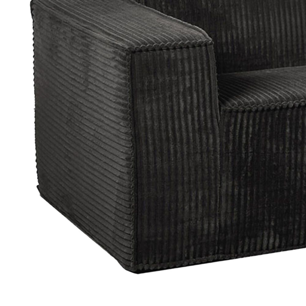 Furniture of America Facil 5-Piece Modular Track Arm Sofa Set in Black, , large