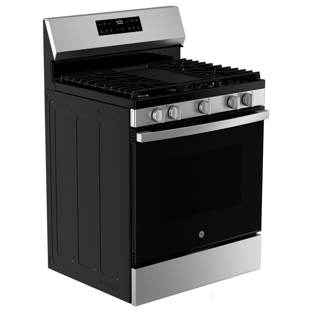 GE Appliances 30&quot; Freestanding Gas Range with 5 Burners in Stainless Steel and Black, , large