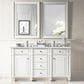 James Martin Vanities Bristol 60" Double Bathroom Vanity in Bright White with 3 cm Ethereal Noctis Quartz Top and Rectangular Sinks, , large