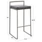 Lumisource Fuji Stackable Barstool with Grey Faux Leather Cushion in Stainless Steel (Set of 2), , large