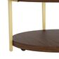 Riverside Furniture Emery Round Cocktail Table in Smoked Cherry and Bronze, , large