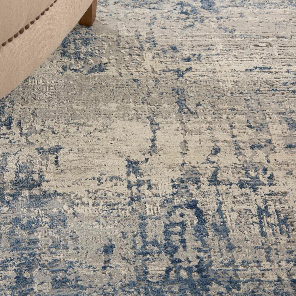 Nourison Rustic Textures Ivory, Deep Blue and Grey 9&#39;3&quot; x 12&#39;9&quot; Area Rug, , large