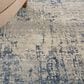 Nourison Rustic Textures Ivory, Deep Blue and Grey 9"3" x 12"9" Area Rug, , large