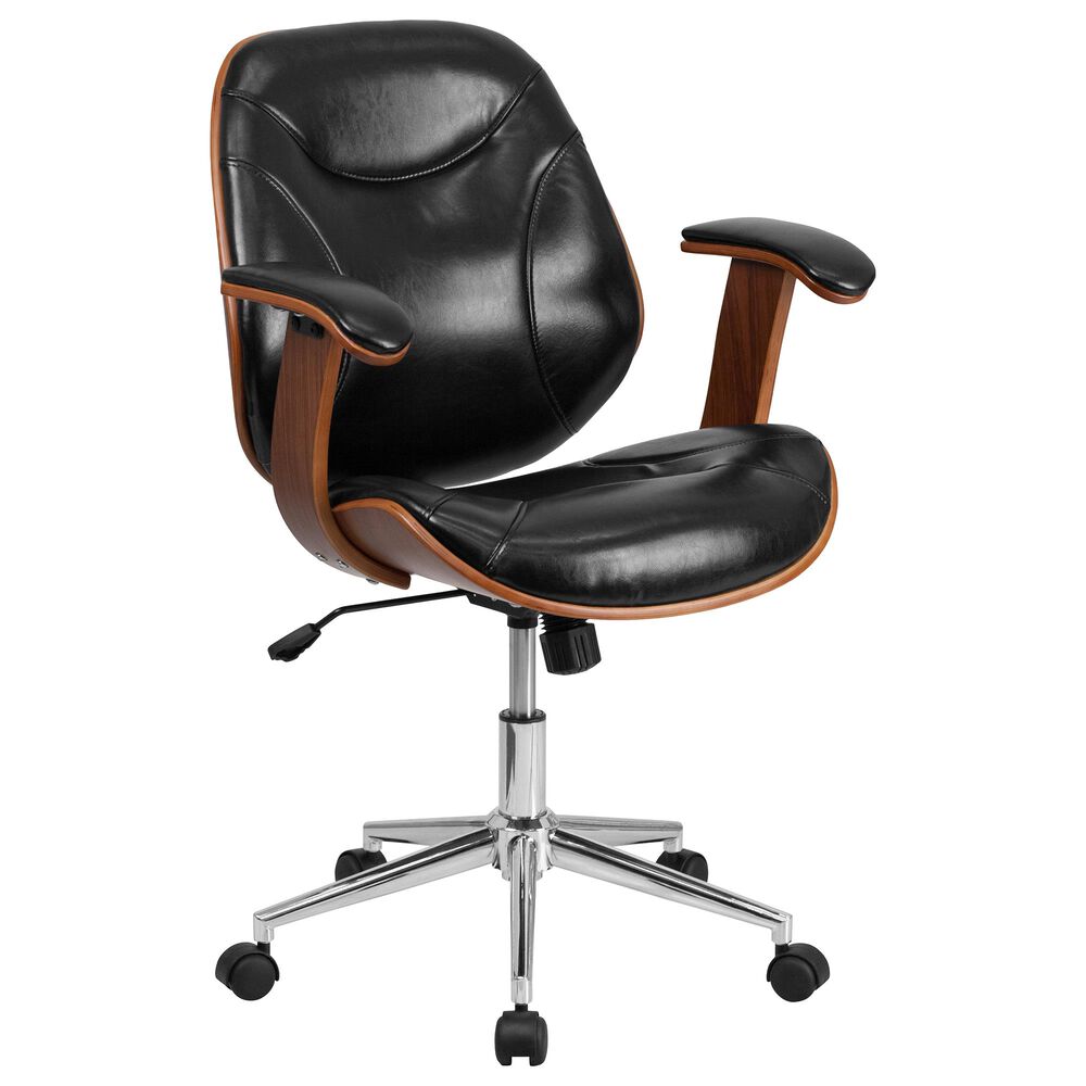 Flash Furniture Executive Swivel Office Chair in Glossy Black LeatherSoft, , large
