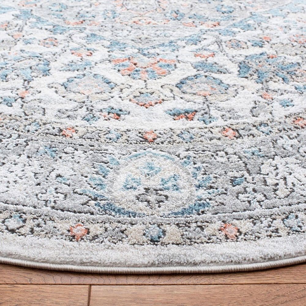 Safavieh Oregon 6&#39;7&quot; Round Grey and Blue Area Rug, , large