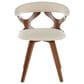 LumiSource Gardenia Swivel Arm Chair with Cream Upholstered in Walnut, , large