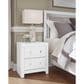 Ashley Maeling Queen Panel Bed with Two Nightstands in Matte White, , large