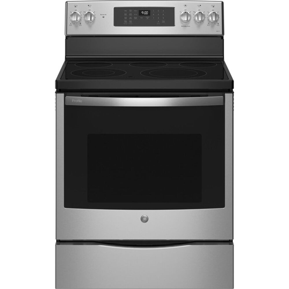 GE Profile 6.2 Cu. Ft. Smart Freestanding Electric Convection Range in Stainless Steel and Black, , large