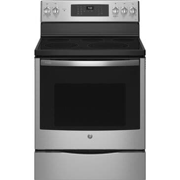 GE Profile 6.2 Cu. Ft. Smart Freestanding Electric Convection Range in Stainless Steel and Black, , large