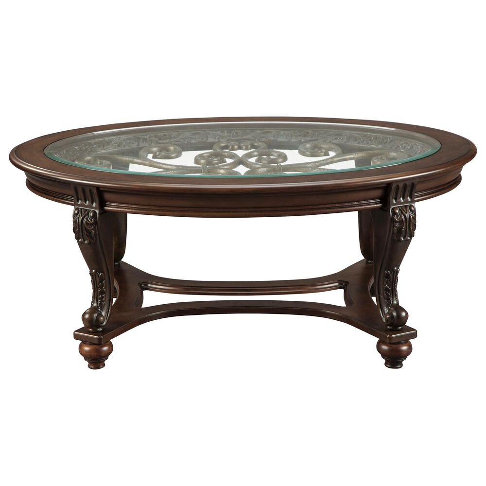 Ashley Norcastle Coffee Table in Dark Brown and Clear, , large