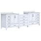Lexora Home Coraline 92" Double Bathroom Vanity in Dark Grey with White Carrara Marble Top and Rectangular Sinks, , large