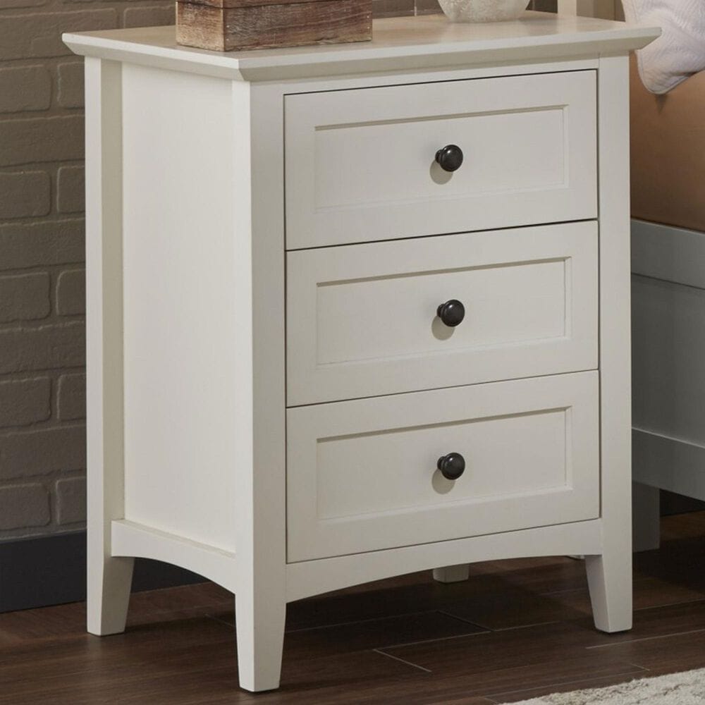 Urban Home Paragon 3 Drawers Nightstand in Opaque White, , large