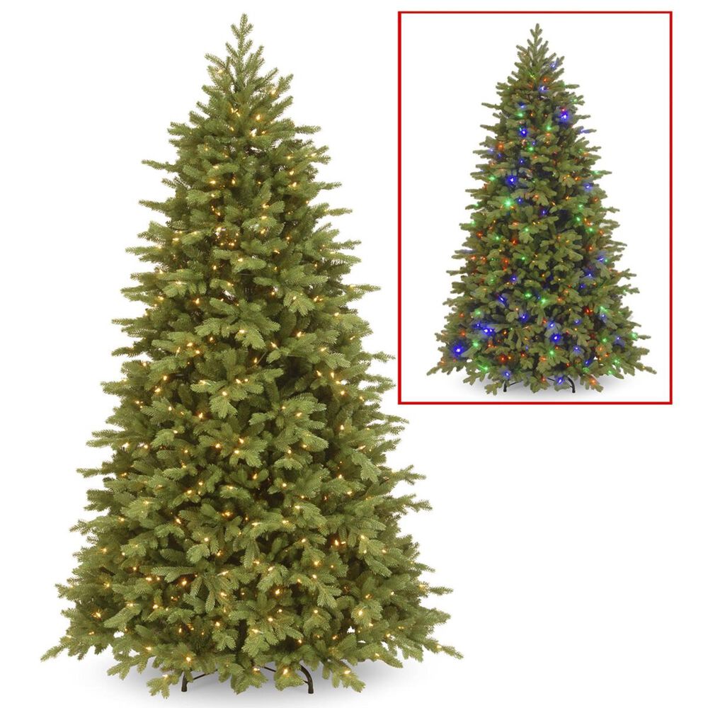 National Tree 7.5" Feel Real Princeton Fraser Fir Tree with 800 Dual Color LED Lights, , large