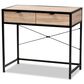Baxton Studio Grayer 2-Drawer Desk in Natural Brown and Black, , large