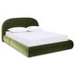 Jennifer Taylor Home Archie Puffy Grounded Queen Upholstered Platform Bed in Olive Green, , large