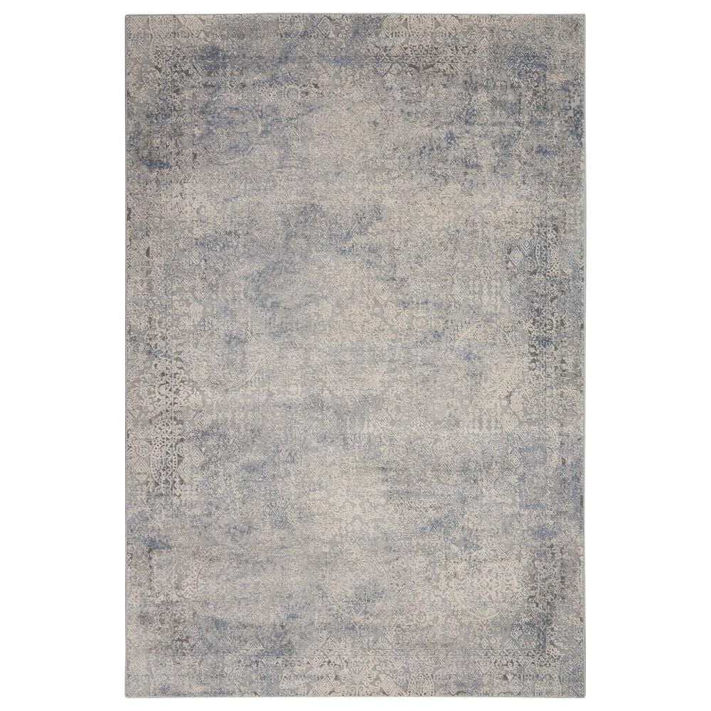 Nourison Rustic Textures Ivory and Light Blue 3"11" x 5"11" Area Rug, , large