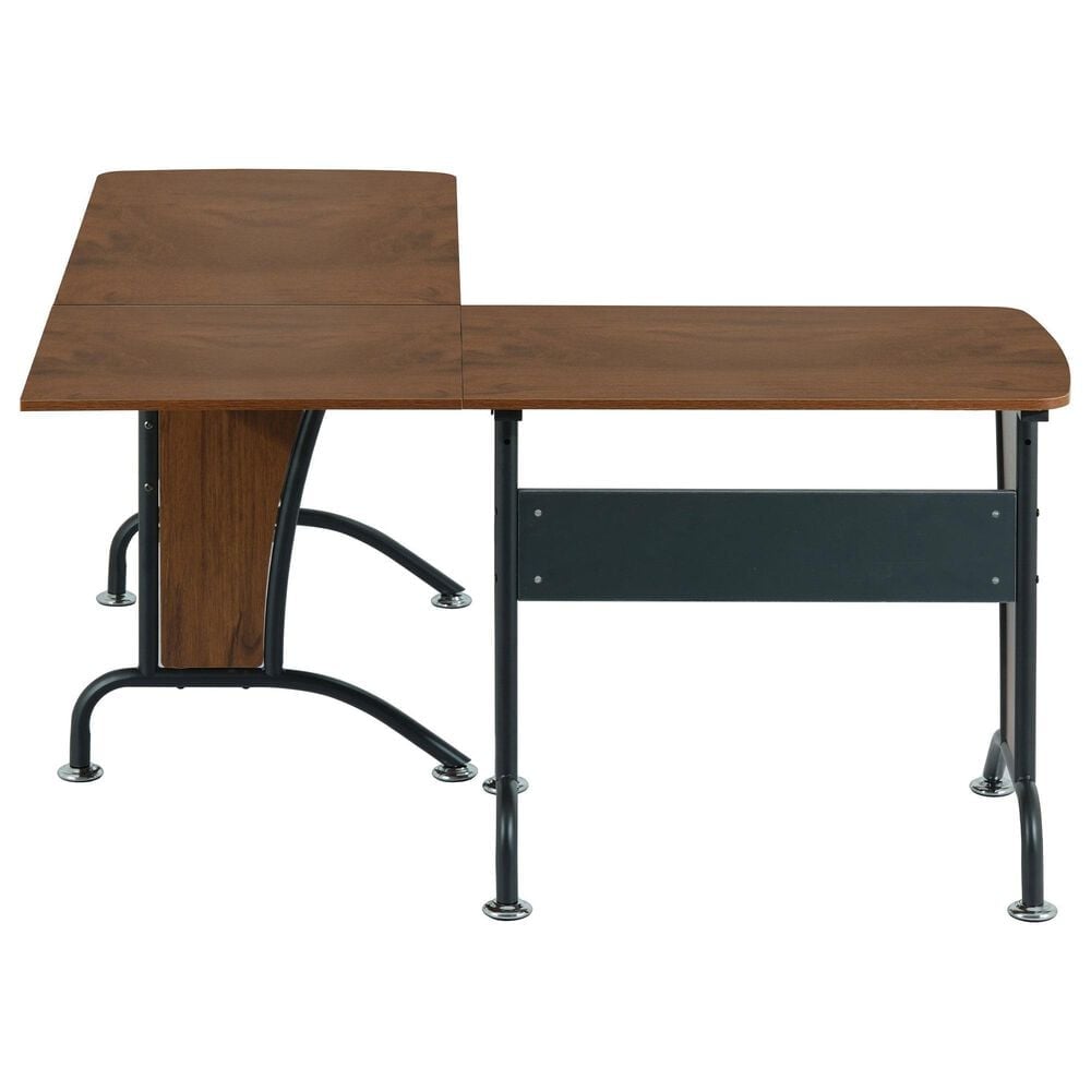 Rta Products Llc Deluxe L-Shaped Desk in Mahogany and Grey, , large