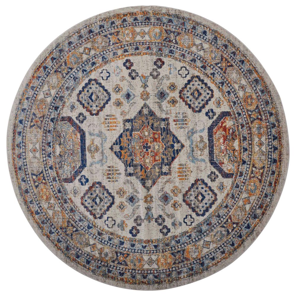 Feizy Rugs Bellini 7"10" Round Multicolor Area Rug, , large