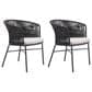 Zuo Modern Freycinet Outdoor Dining Chair with Black Back in Gray (Set of 2), , large
