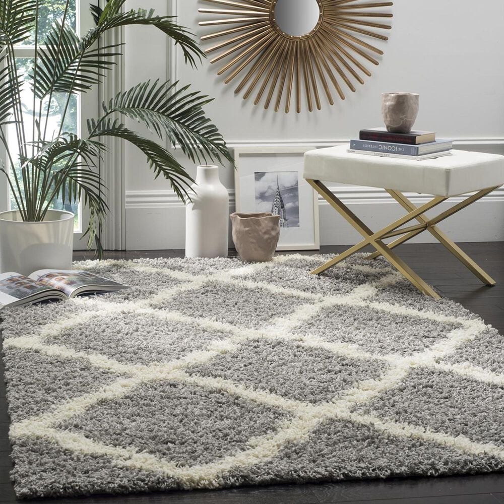 Safavieh Dallas Shag SGD257G-3 3&#39; x 5&#39; Grey/Ivory Area Rug, , large